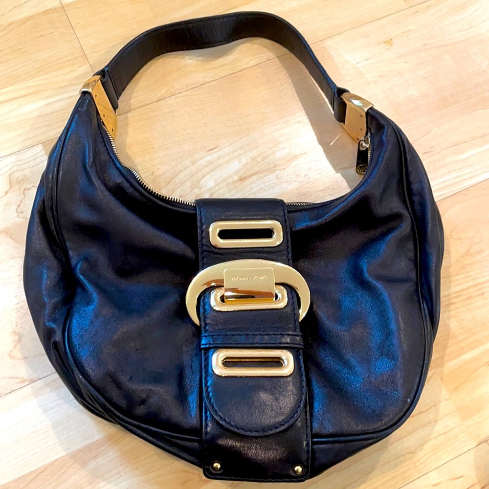 Michael Kors Black Bag with Gold Hardware
